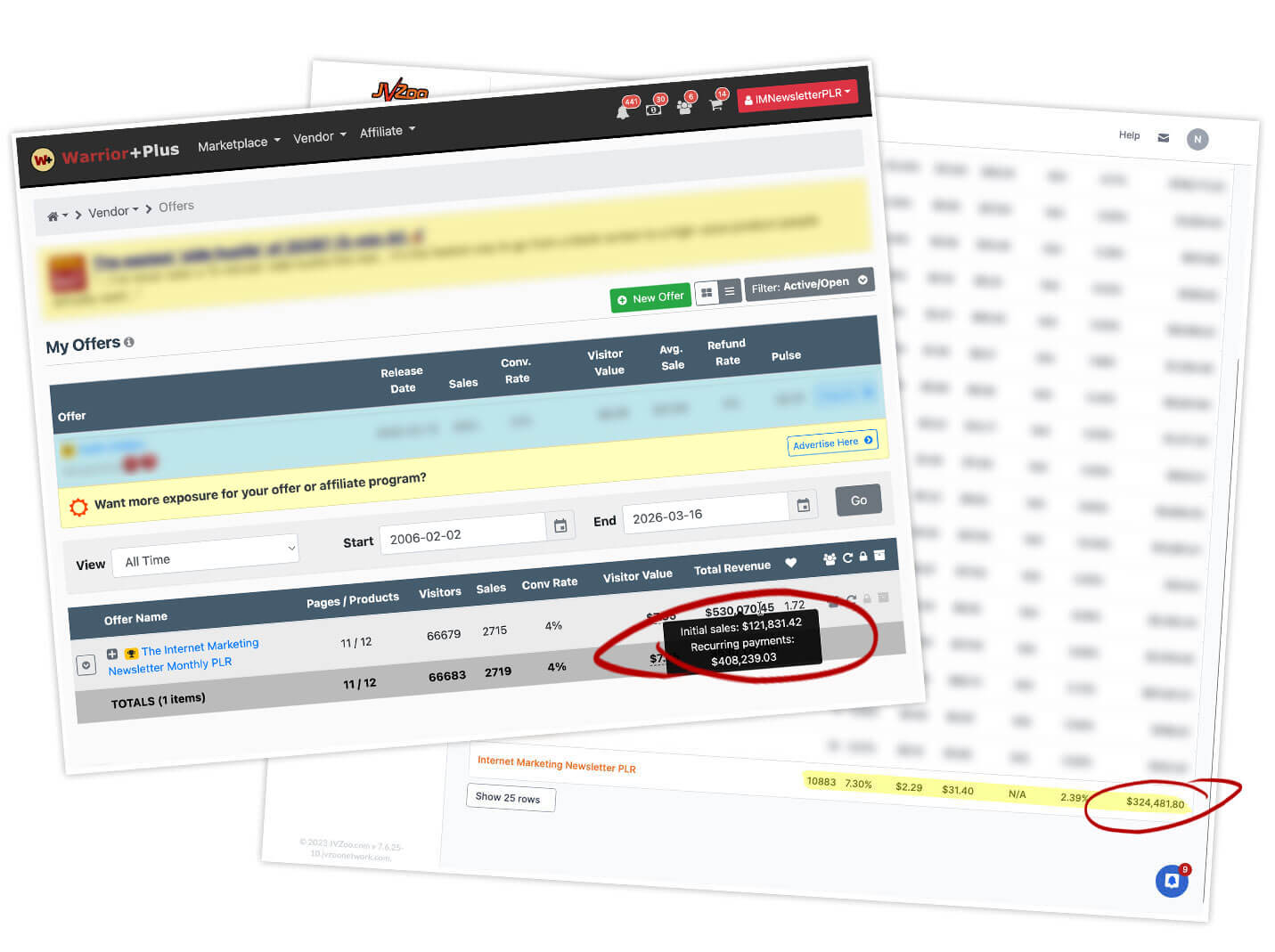 JVZoo & W+ Sales And Commissions